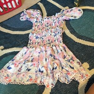 Pink Floral Ruffle Dress